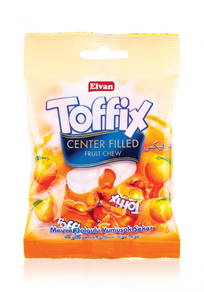 Жевательные конфеты Toffix Апельсин 90 гр
