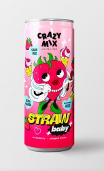 Напиток CRAZY MIX Straw Baby с Клубникой и Взбитыми сливками 330мл